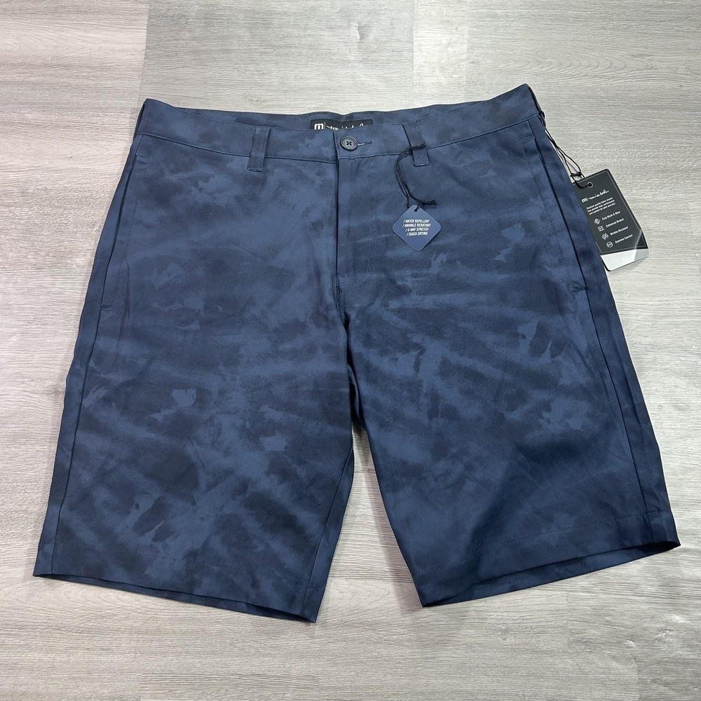 Travis Mathew Shorts Mens 33 Blue Camo Golf Performance Quick Dry Dock Head